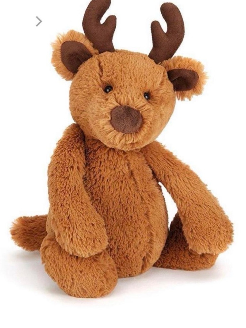 Retired Jellycat Bashful Reindeer - Chestnut Brown, Small size